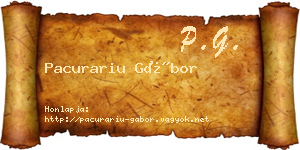 Pacurariu Gábor névjegykártya